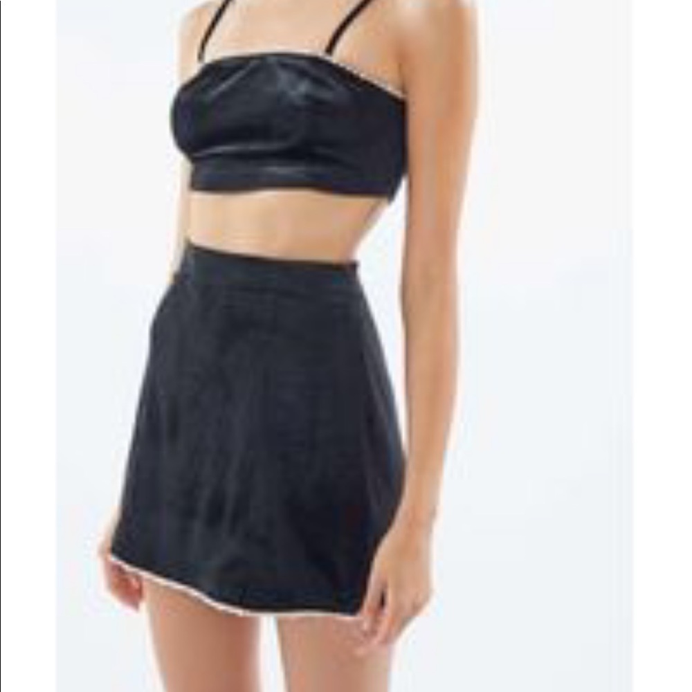 Urban outfitters velvet pearl top and skirt
